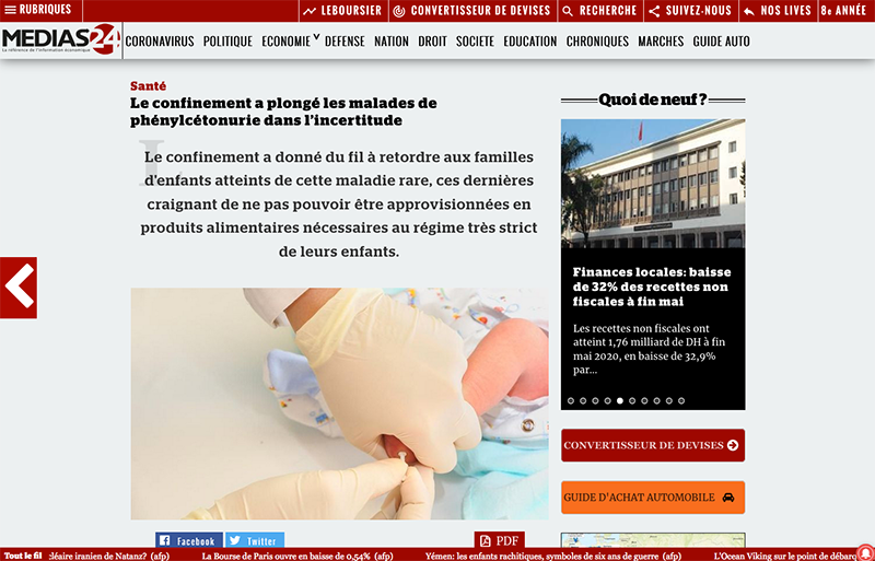 confinement_Glab Le confinement a plong&eacute; les malades de ph&eacute;nylc&eacute;tonurie dans l&rsquo;incertitude