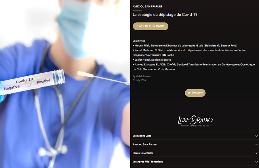 luxe_radio_covid19  La strat&eacute;gie du d&eacute;pistage du Covid-19